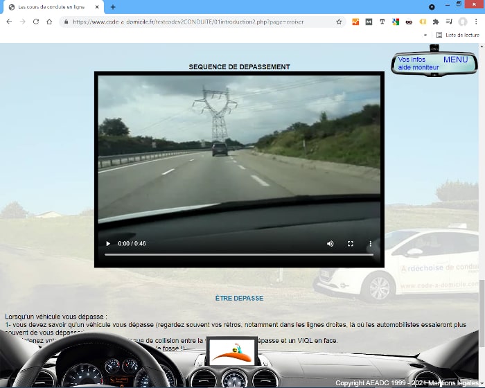 les cours de conduite pratique en ligne